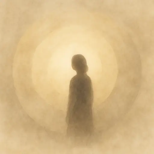 Illustration symbolique du cycle de l’addiction, une composition circulaire beige et dorée représentant la répétition, la honte et la possibilité de guérison.